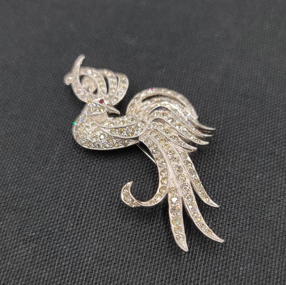 Vtg peacock cocktail brooch or pendant - Picture 3 of 8